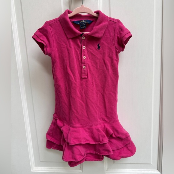 Polo by Ralph Lauren 2T Girls Pink Polo Short Sleeve Tennis Button Down Dress - Picture 1 of 5